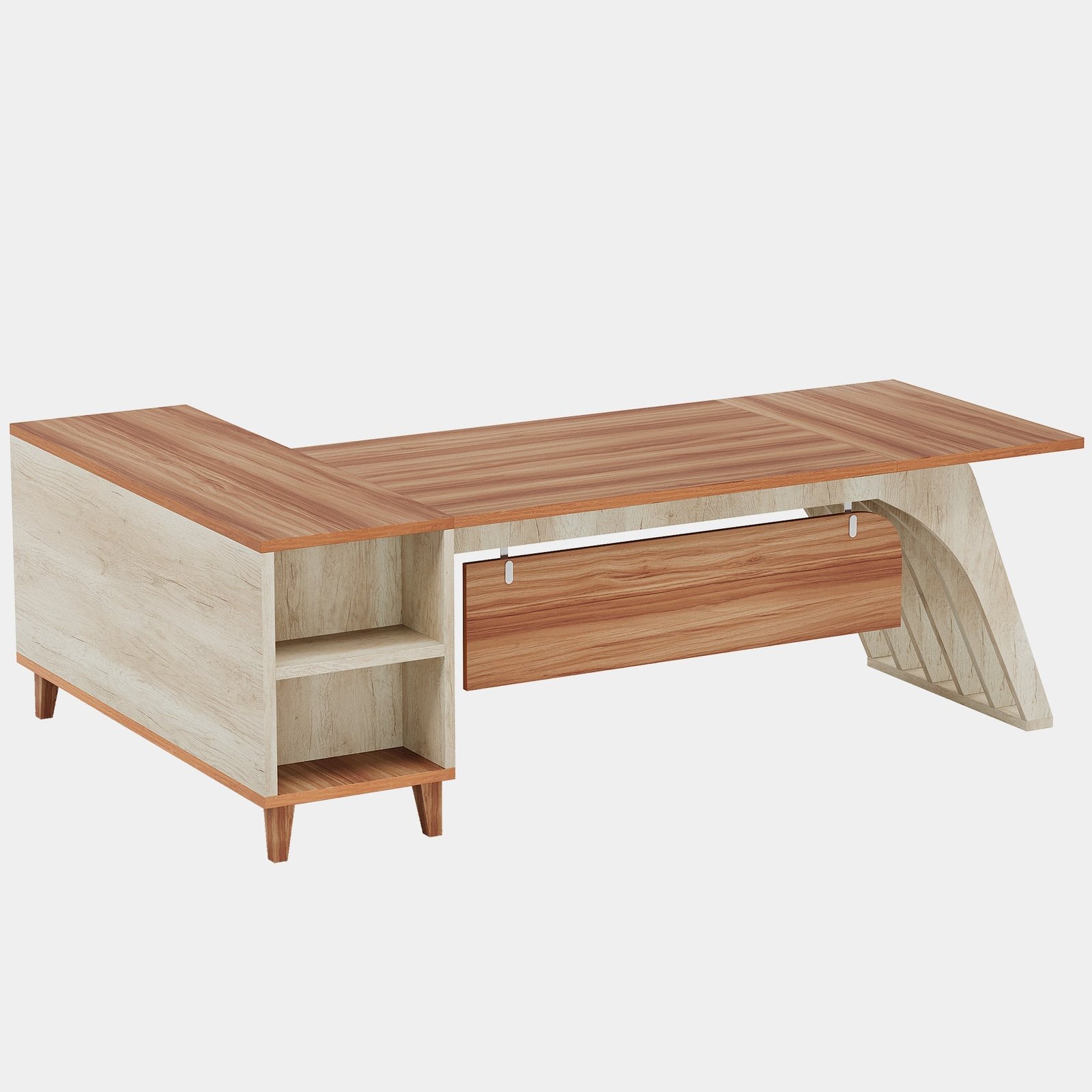 78.7" L-Shaped Executive Desk, Computer Desk Office Desk with File Cabinet