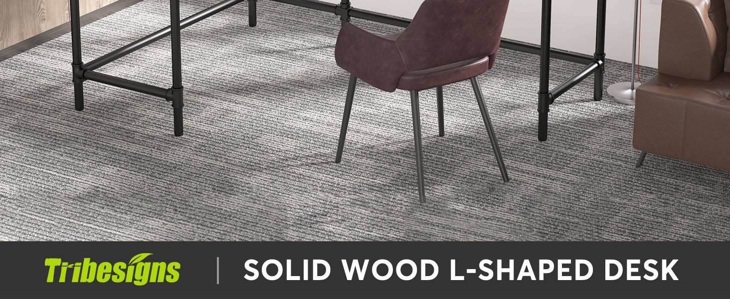 67" L-Shaped Desk, Industrial Reversible Computer Corner Desk