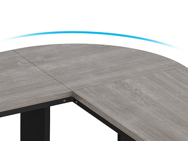 83" L-Shaped Desk, Industrial Corner Executive Desk with Mobile File Cabinet