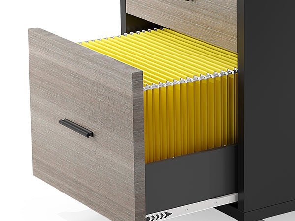 83" L-Shaped Desk, Industrial Corner Executive Desk with Mobile File Cabinet