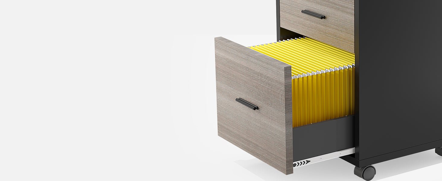 83" L-Shaped Desk, Industrial Corner Executive Desk with Mobile File Cabinet