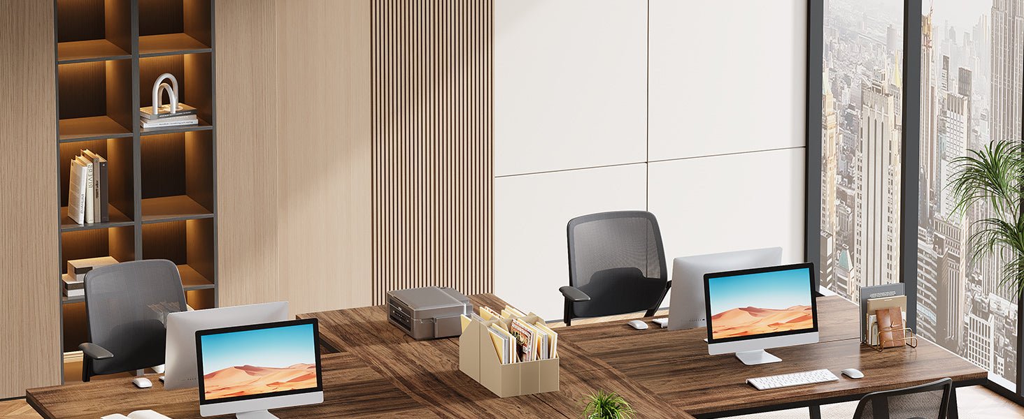 53" Reversible L-Shaped Computer Desk With 3 Drawers & Shelves